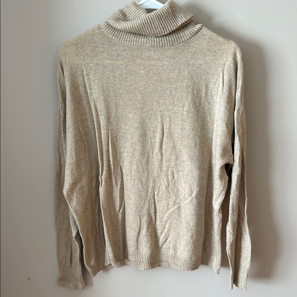 Z Supply Beige Mock Neck Knit Sweater